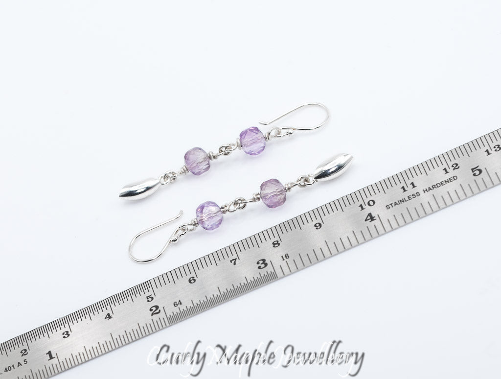 Amethyst Silver Drop Earrings