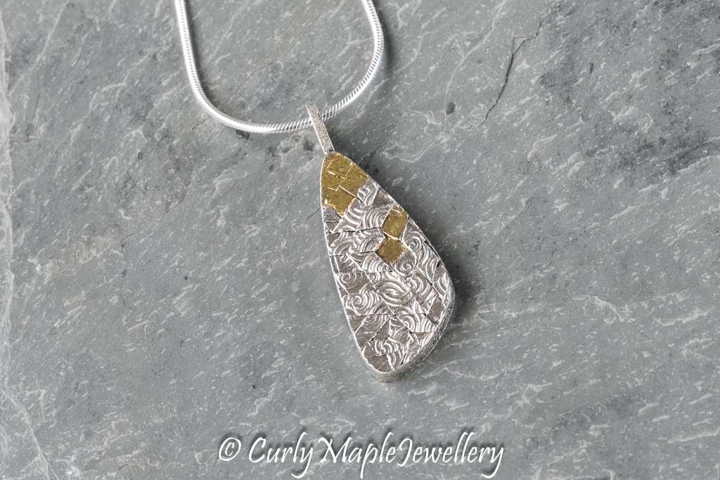 Bojagi Freeform Silver Pendant