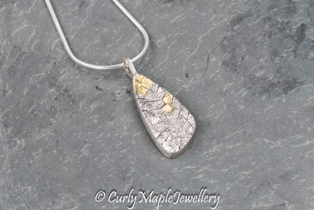 Bojagi Freeform Silver Pendant