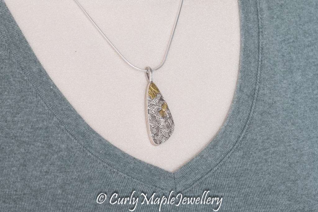Bojagi Freeform Silver Pendant