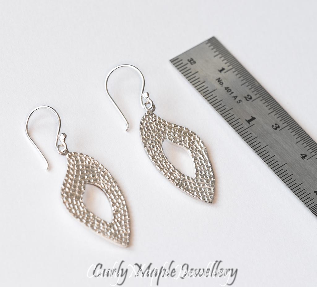 Bojagi Silver Petal Earrings - Medium Dangles