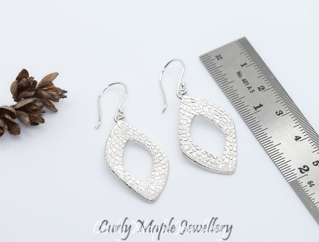 Bojagi Silver Rhombus Earrings