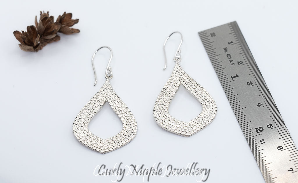 Bojagi Silver Teardrop Earrings