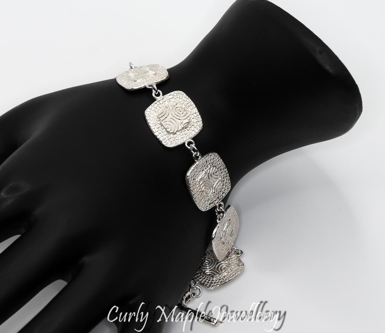 Bojagi Silver Square Link Bracelet