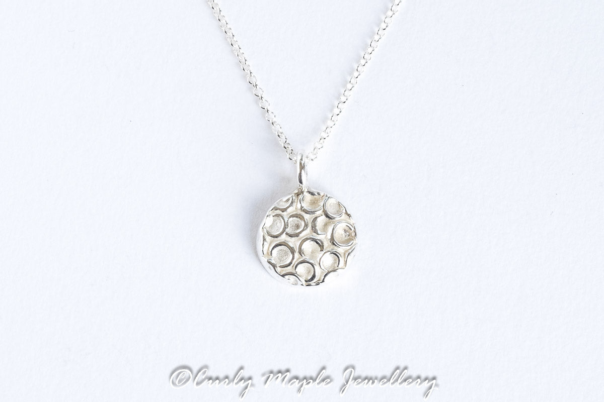 Bubbles silver charm pendant