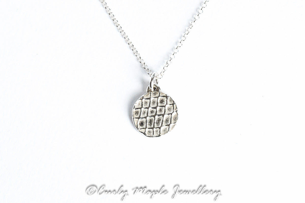 Cheese Cloth Silver Charm Necklace