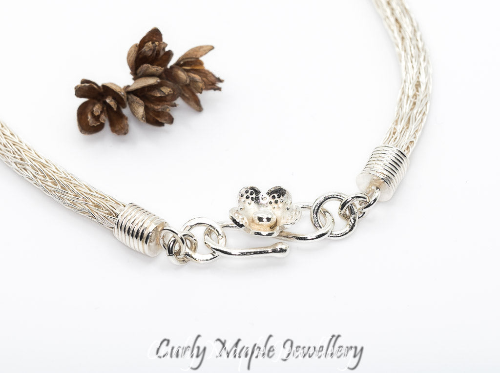 Silver Woven Viking Knit Chain Necklace