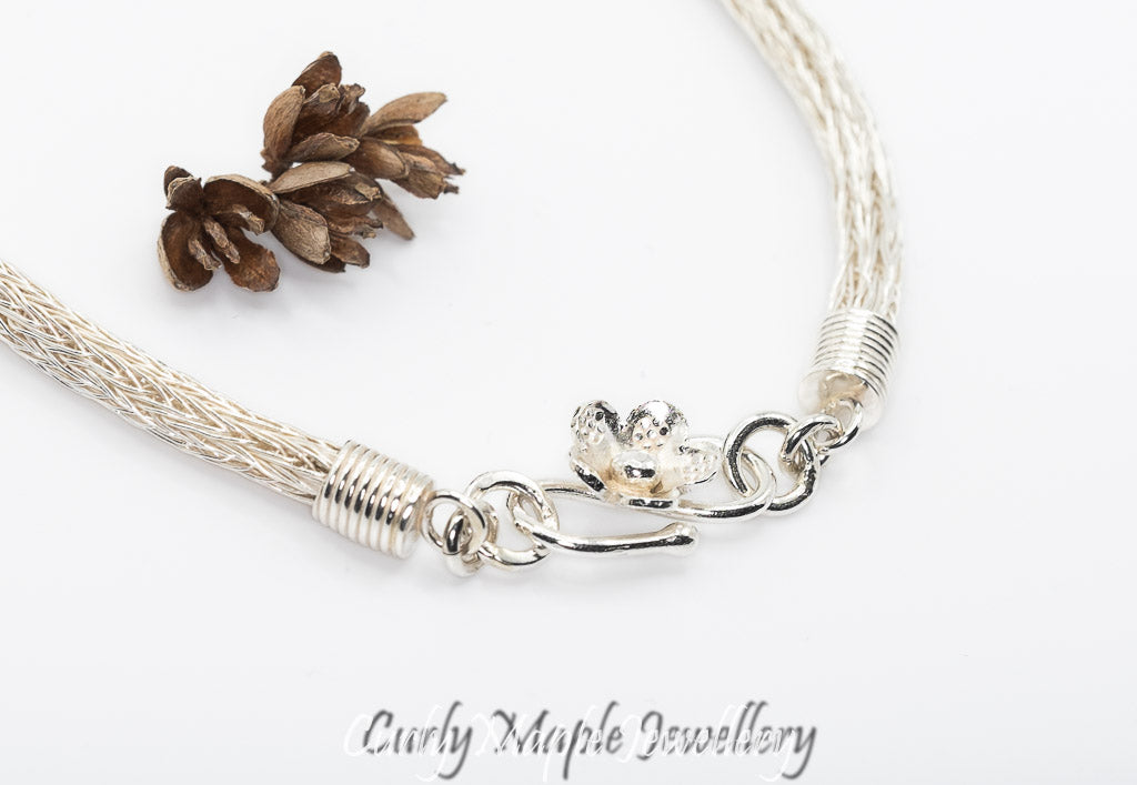 Silver Woven Viking Knit Chain Necklace