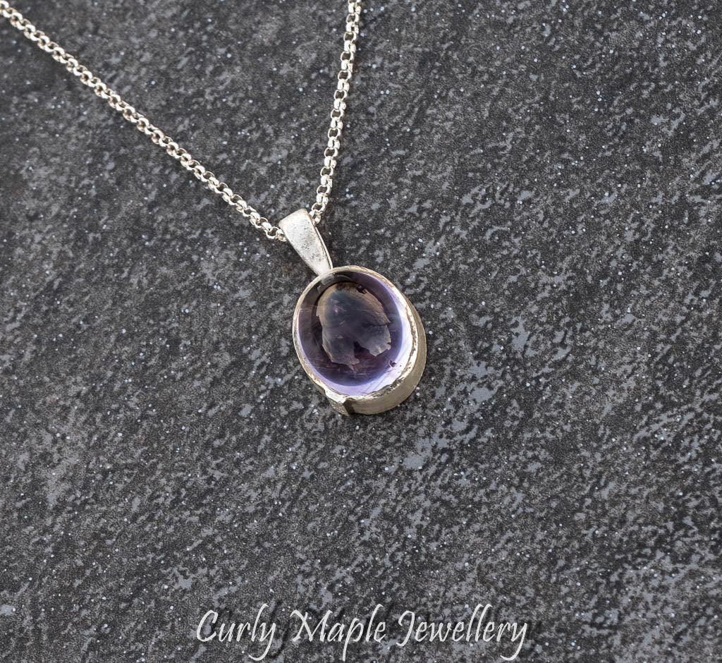 Oval Ametrine Sterling Silver Pendant