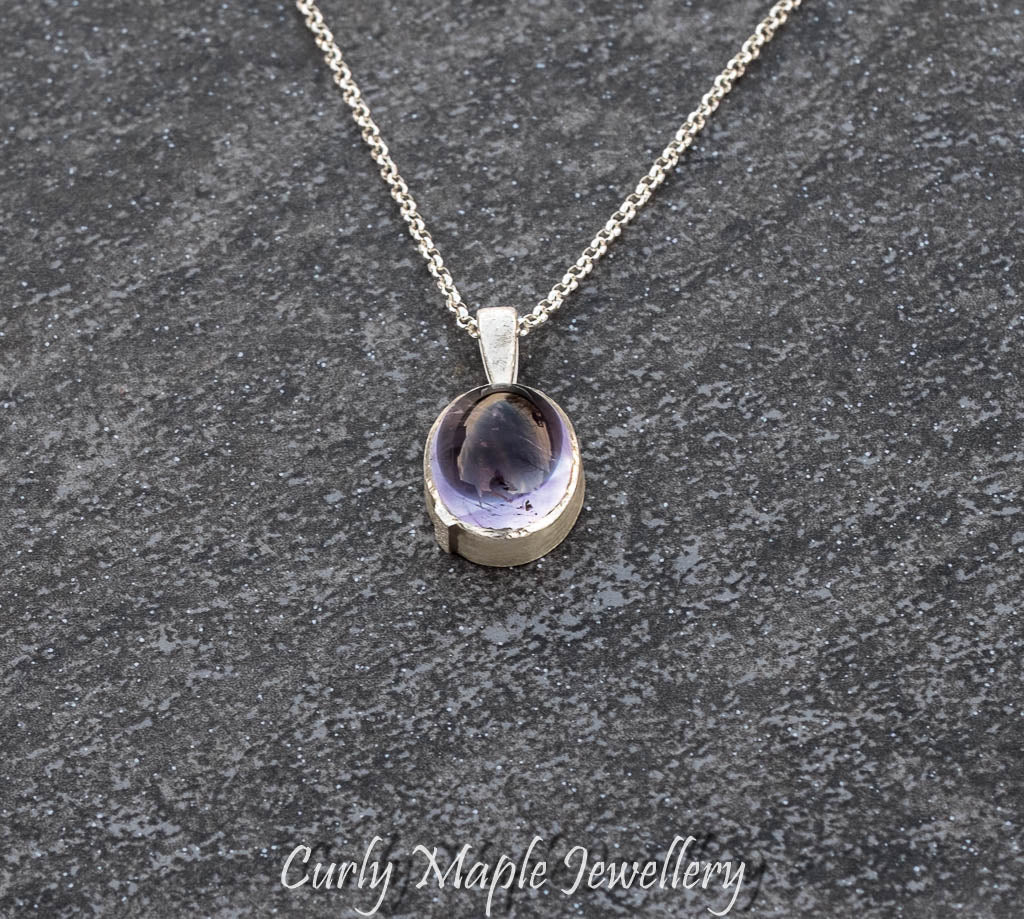 Oval Ametrine Sterling Silver Pendant