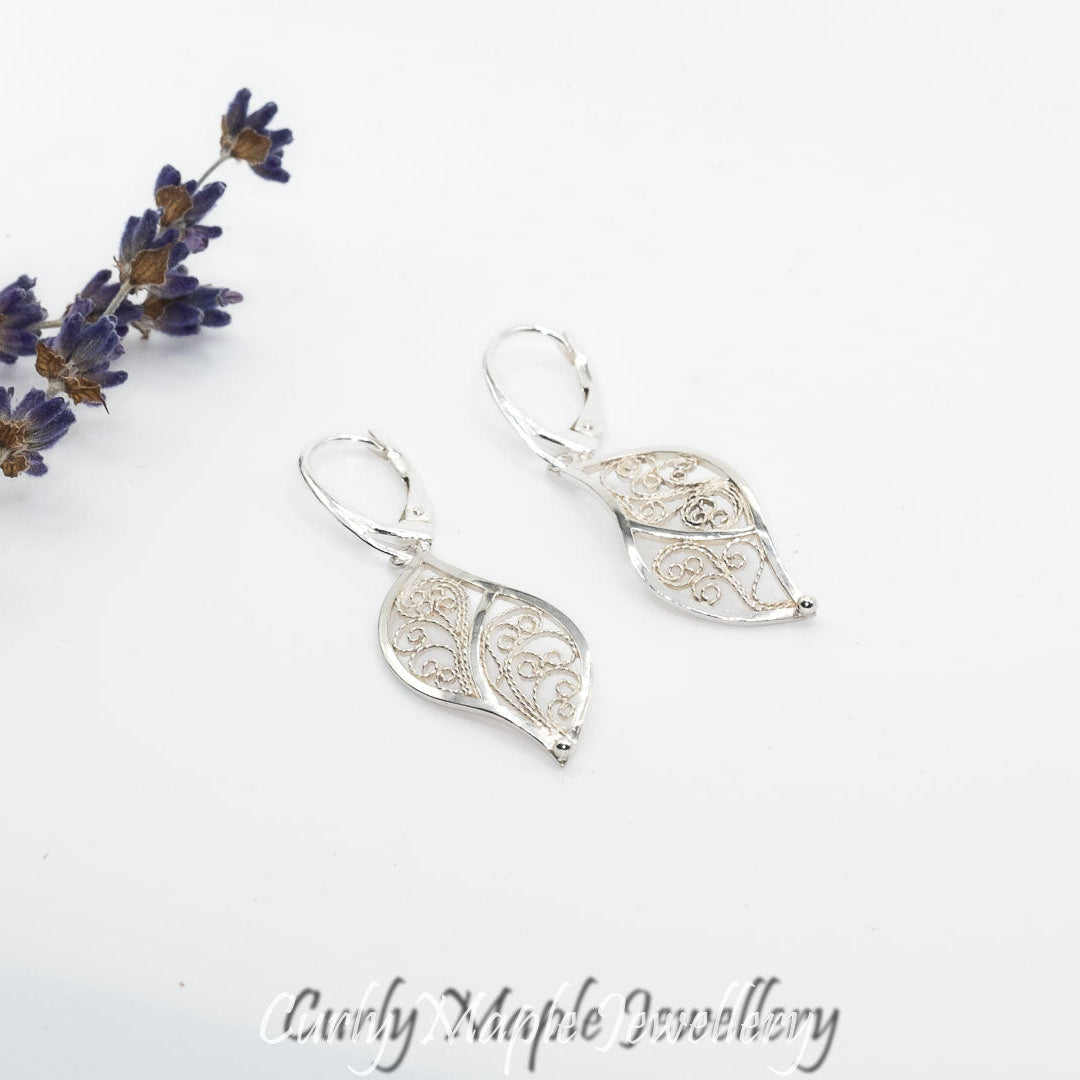 Silver Filigree Dangle Earrings