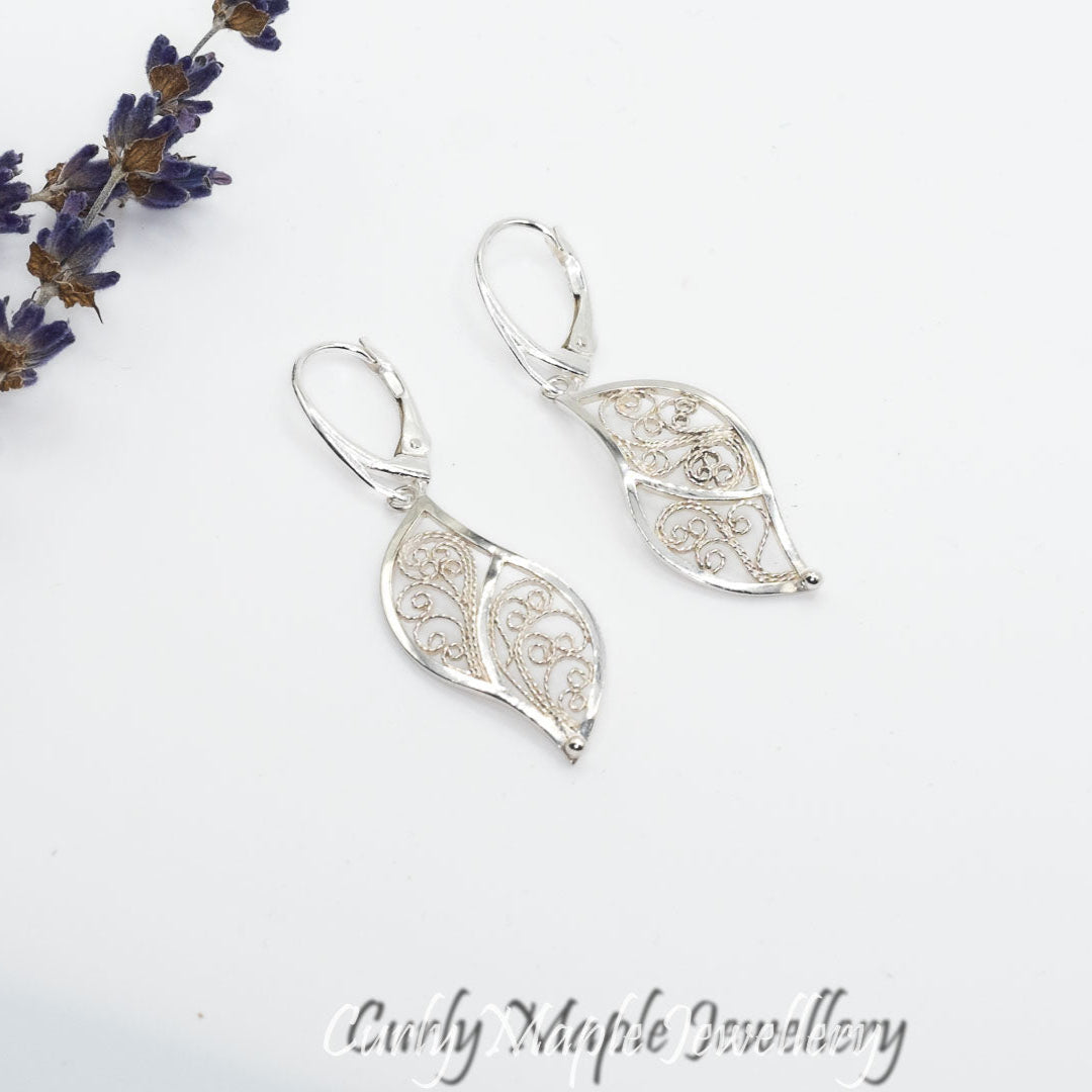 Silver Filigree Dangle Earrings