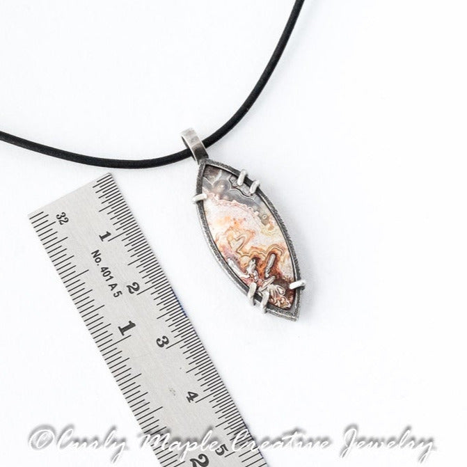 Marquise Agate Silver Pendant
