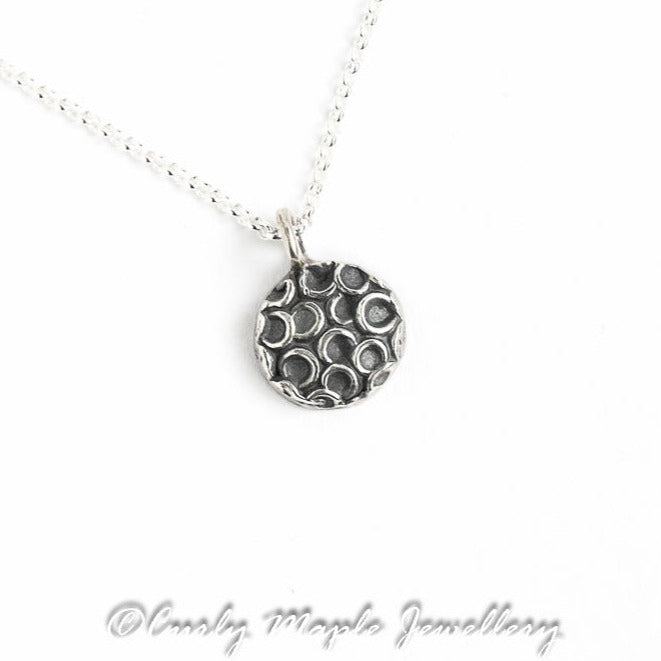 Bubbles silver charm pendant