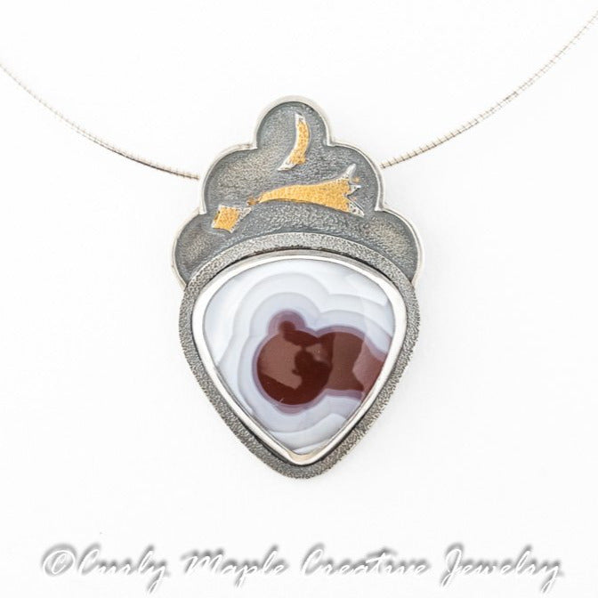 Kokoshnik Agate Silver Necklace