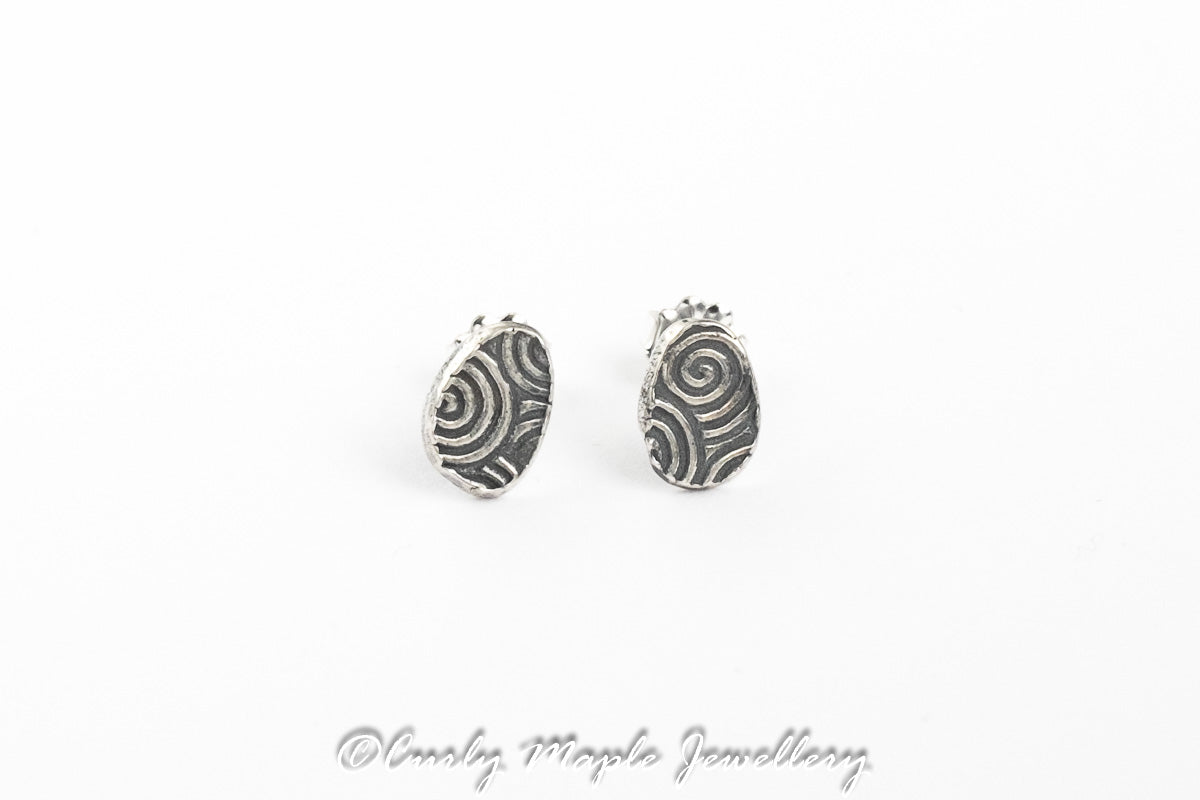 Tiny Water Ripples Silver Posts