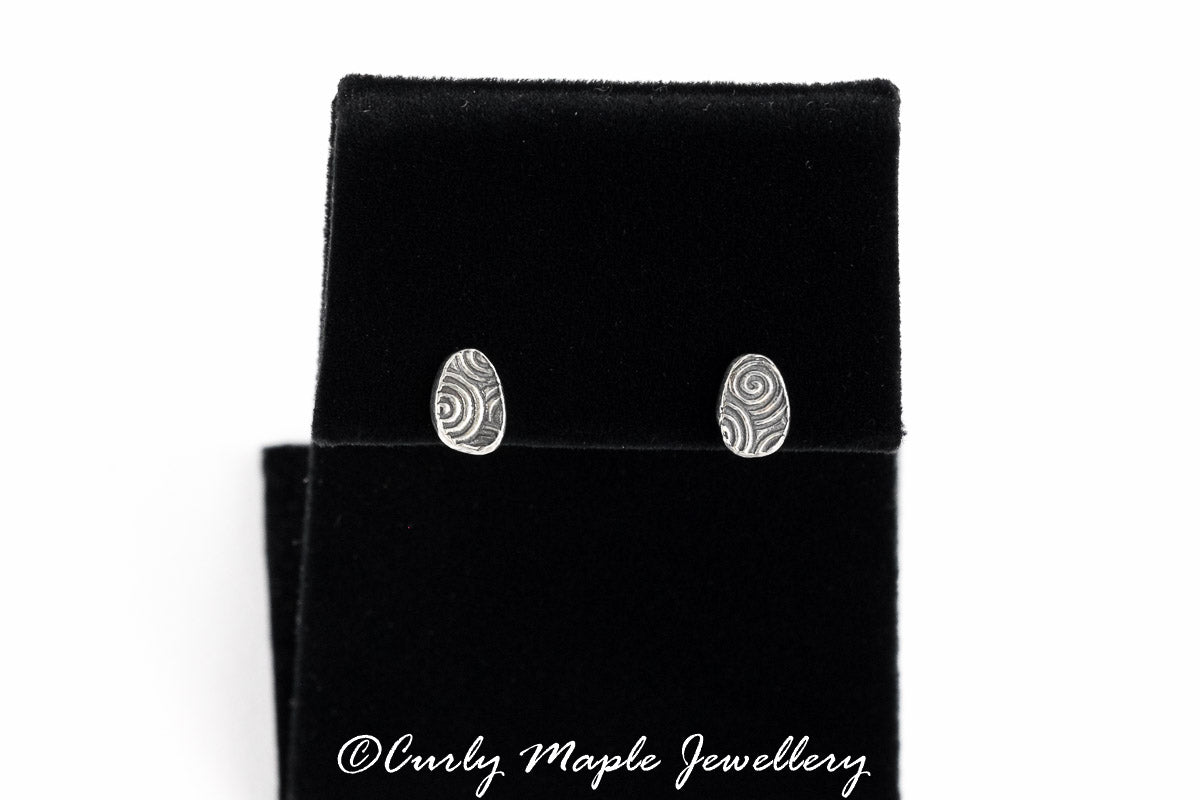 Tiny Water Ripples Silver Posts
