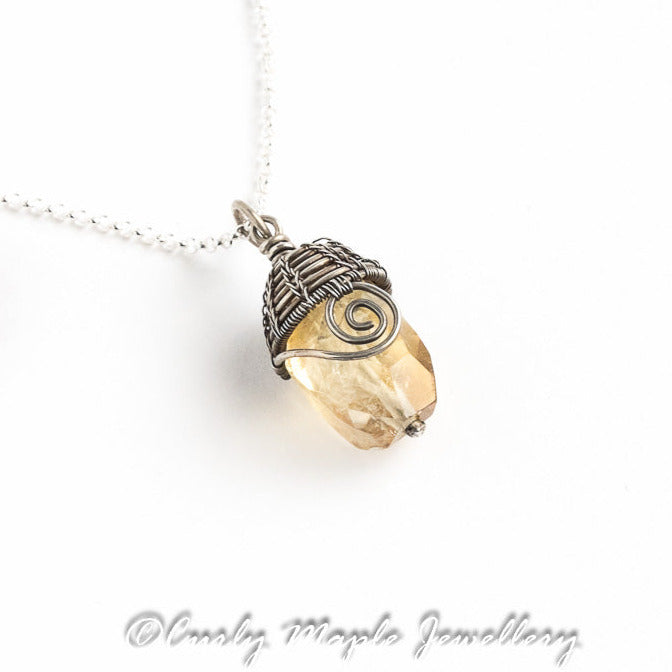 Wire Wraped Citrine Pendant