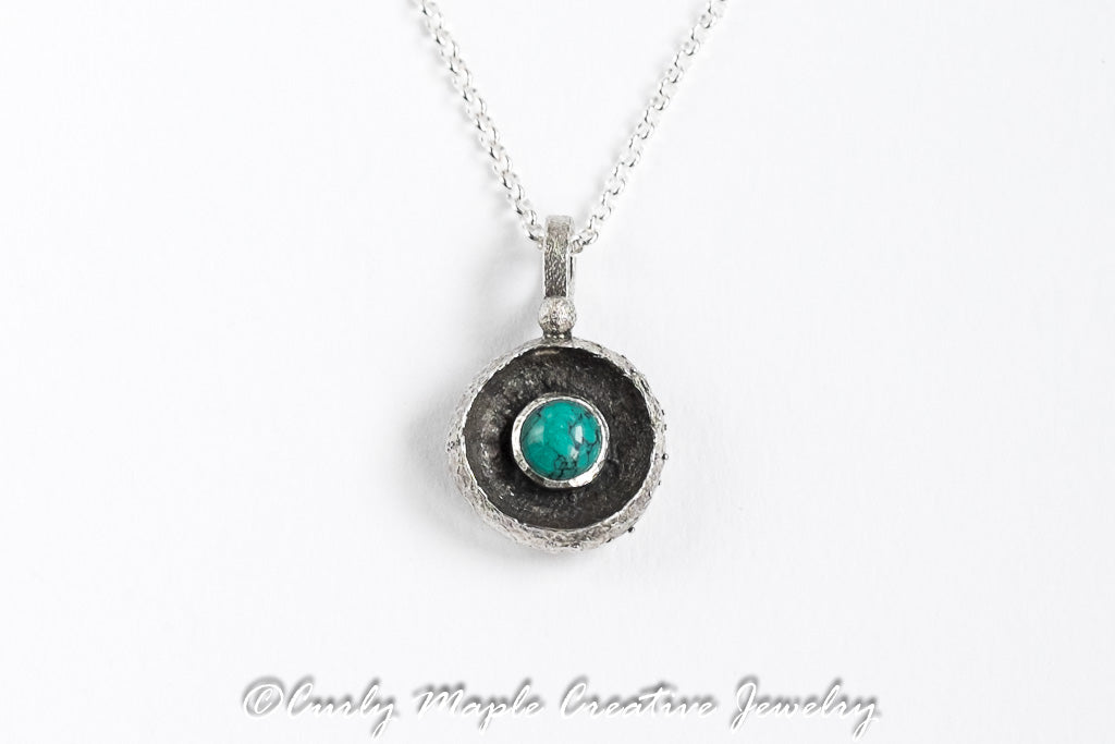 Acorn Cap Turquoise Pendant - Main Image