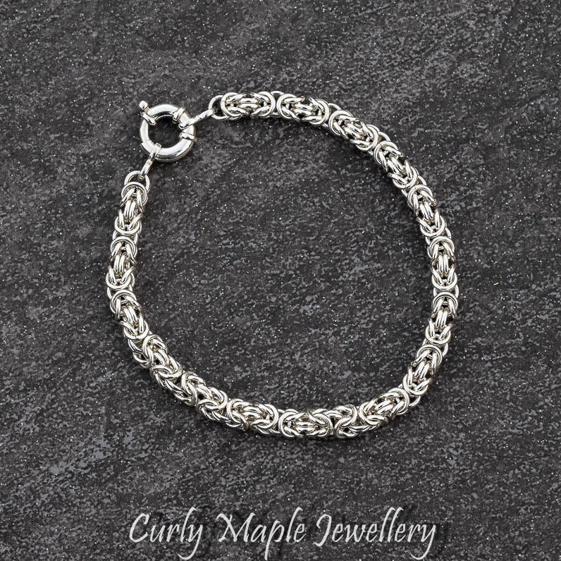 Byzantine Chainmaille Silver Bracelet