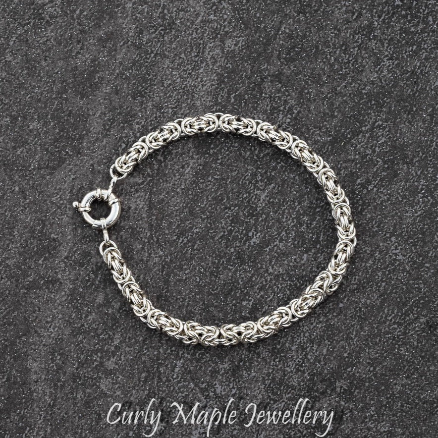 Byzantine Chainmaille Silver Bracelet