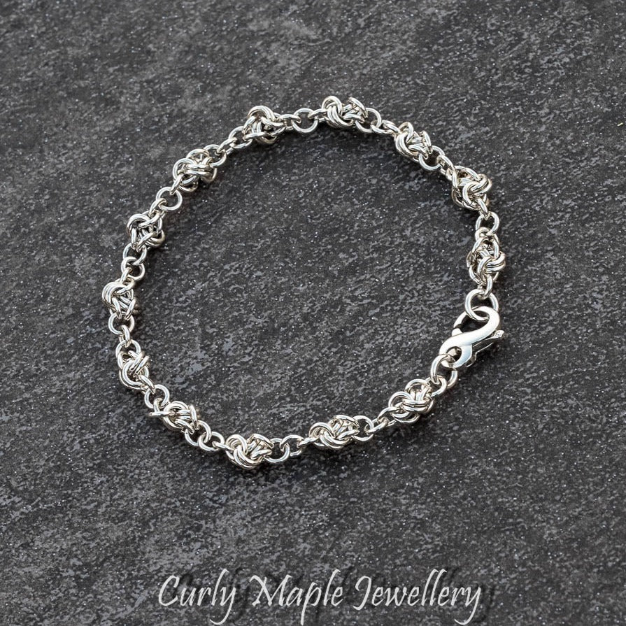 Love Knot Chainmaille Silver Bracelet