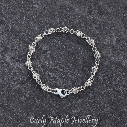 Love Knot Chainmaille Silver Bracelet