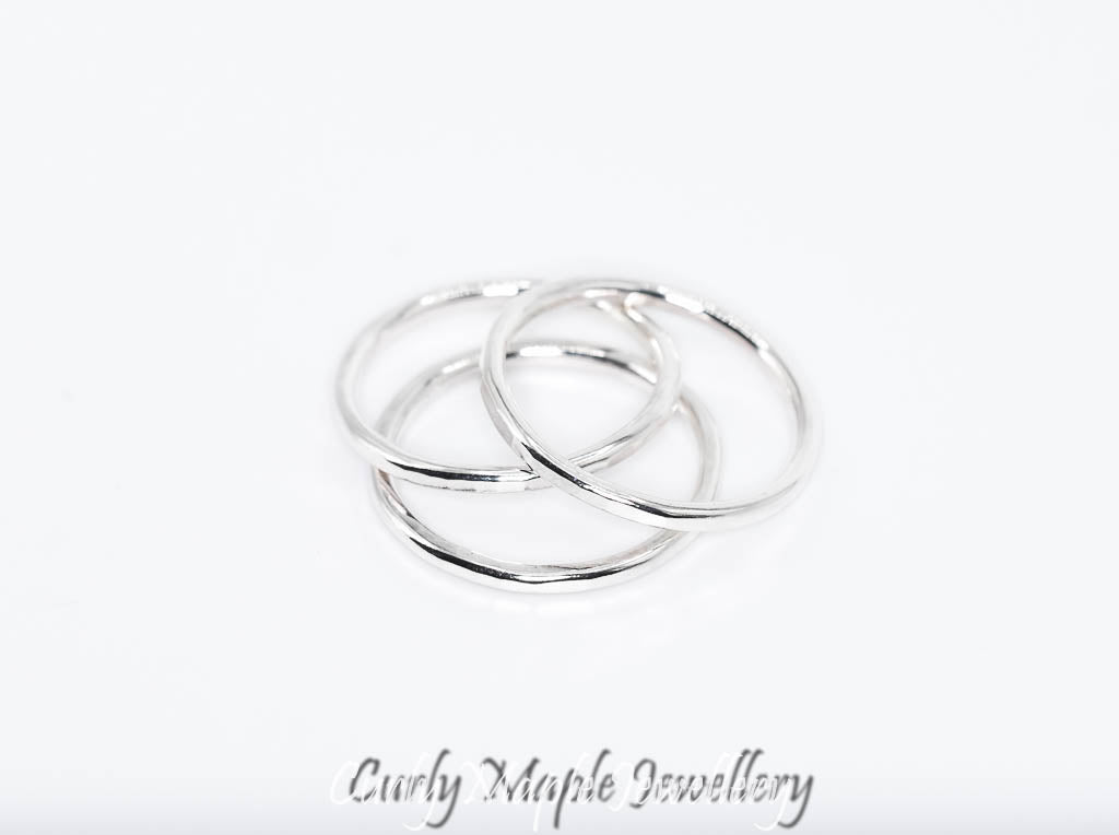 Silver Stacking Rings, a set of 3