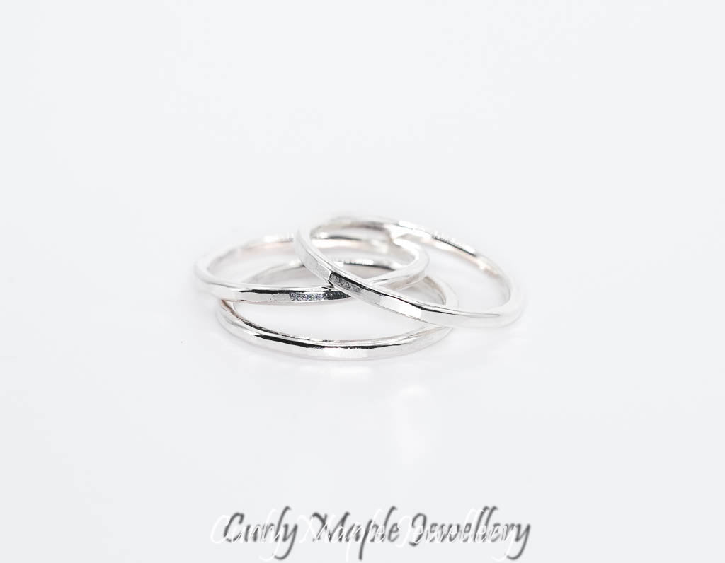 Silver Stacking Rings, a set of 3