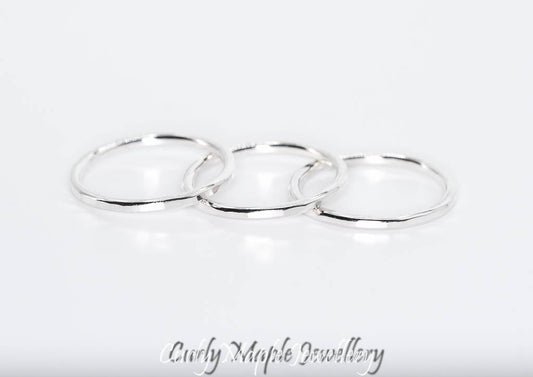 Silver Stacking Rings, a set of 3