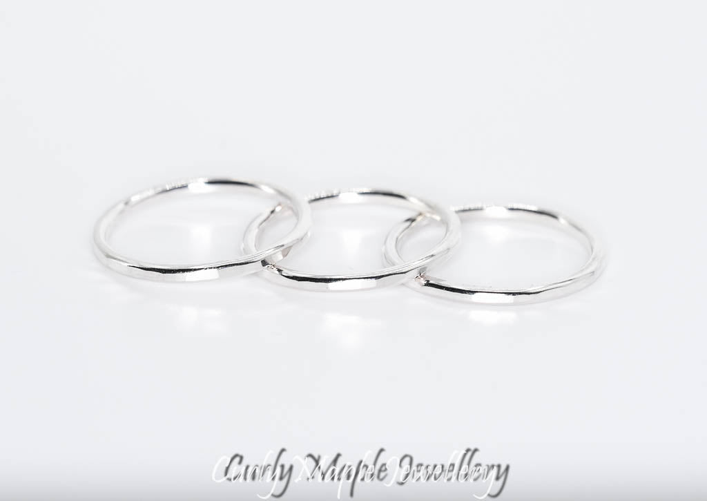 Silver Stacking Rings, a set of 3