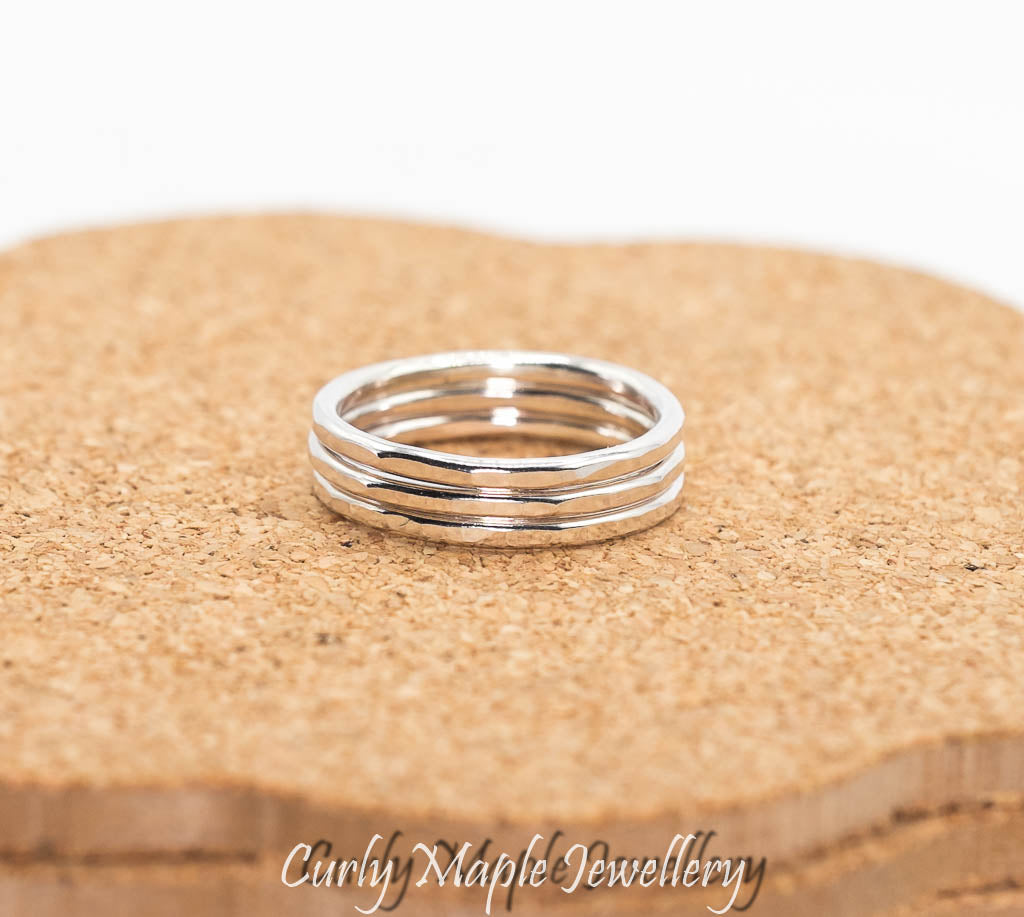 Silver Stacking Rings, a set of 3