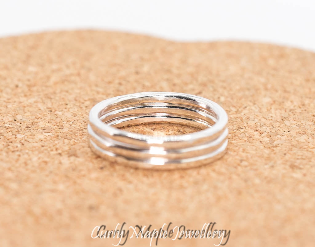 Silver Stacking Rings, a set of 3