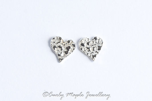 Tiny Silver Heart Post Earrings