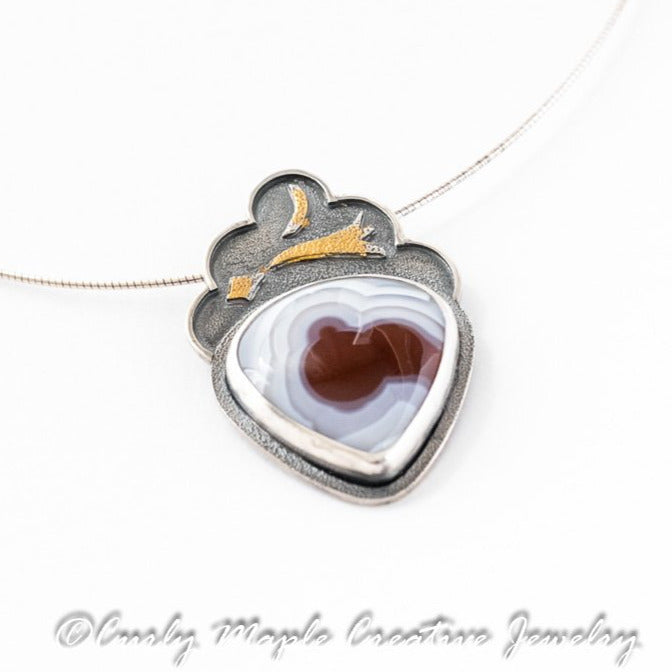 Kokoshnik Agate Silver Necklace