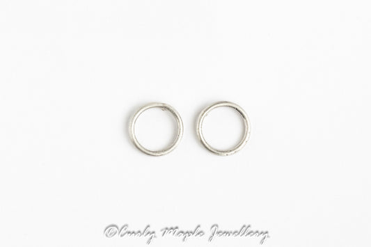Open Circle Silver Earrings