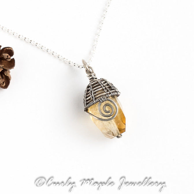 Wire Wraped Citrine Pendant