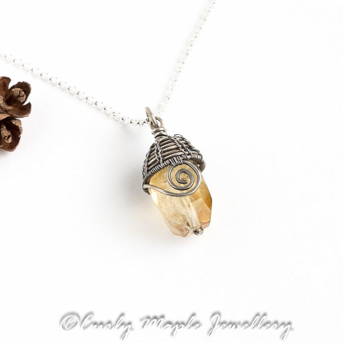 Wire Wraped Citrine Pendant